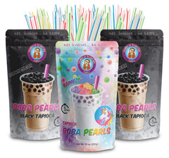 BOBA BUNDLE 3x Boba 50 STRAWS 5 Minute Boba / Tapioca Pearls by Buddha Bubbles