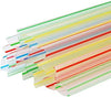 8" 50 pc Extra Wide Fat Drinking Straws Clear w/ Color Stripe Boba Bubble Tea