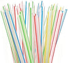 8" 200 pc Extra Wide Fat Drinking Straws Clear w/ Color Stripe Boba Bubble Tea