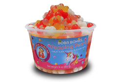 Premium Rainbow Mixed Fruit Boba Bombs (c) Popping Boba Pearls