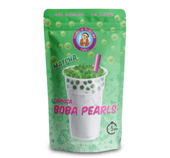 Premium Matcha Green Tea Boba / Bubble Tea Tapioca Pearls Ready in 5 Minutes