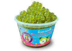 Premium Sour Green Apple Boba Bombs (c) Popping / Bursting Boba Pearls