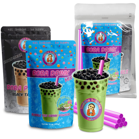 Premium MATCHA GREEN TEA LATTE Boba / Bubble Tea Drink Kit