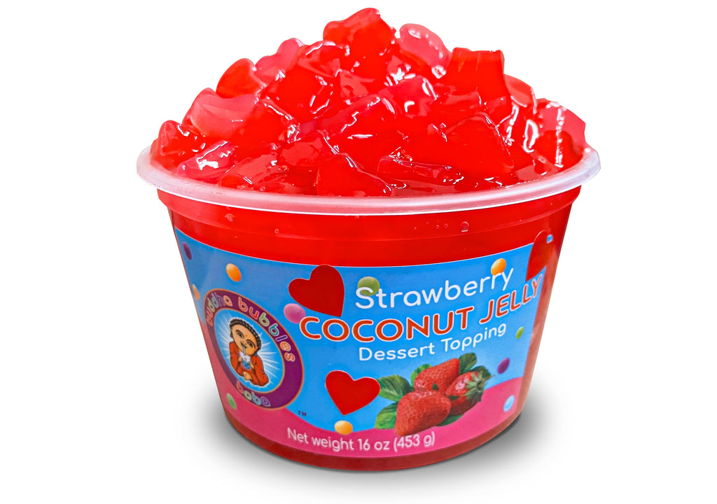 Premium HEARTS Strawberry Dessert Topping Nata De Coco