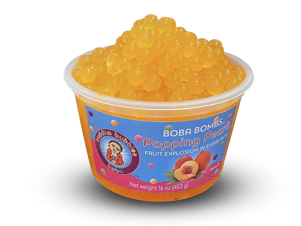 Premium Peach Boba Bombs (c) Popping Boba Pearls