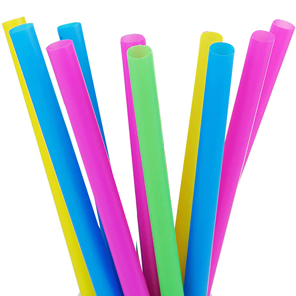 9" 100 pc Extra Wide Fat Drinking Straw Solid Color Boba Bubble Tea
