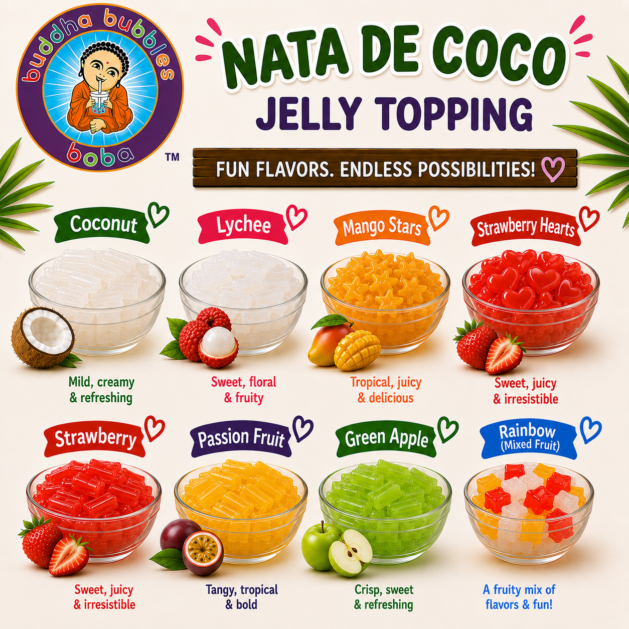 Premium STAR Lychee Coconut Jelly Dessert Topping