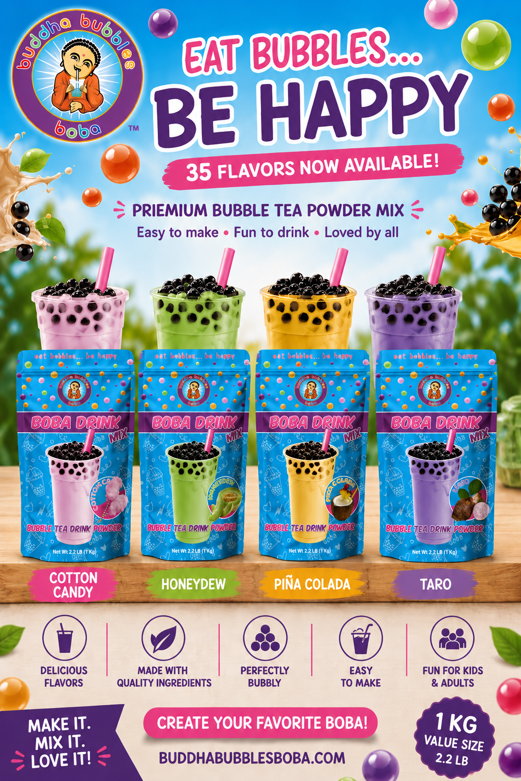 COCONUT GREEN TEA Latte Frappe Premium Drink Mix Powder