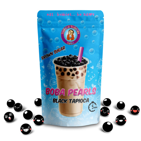 Brown Sugar Boba / Bubble Tea Black Tapioca Pearls Ready in 5 Minutes 10 Ounces