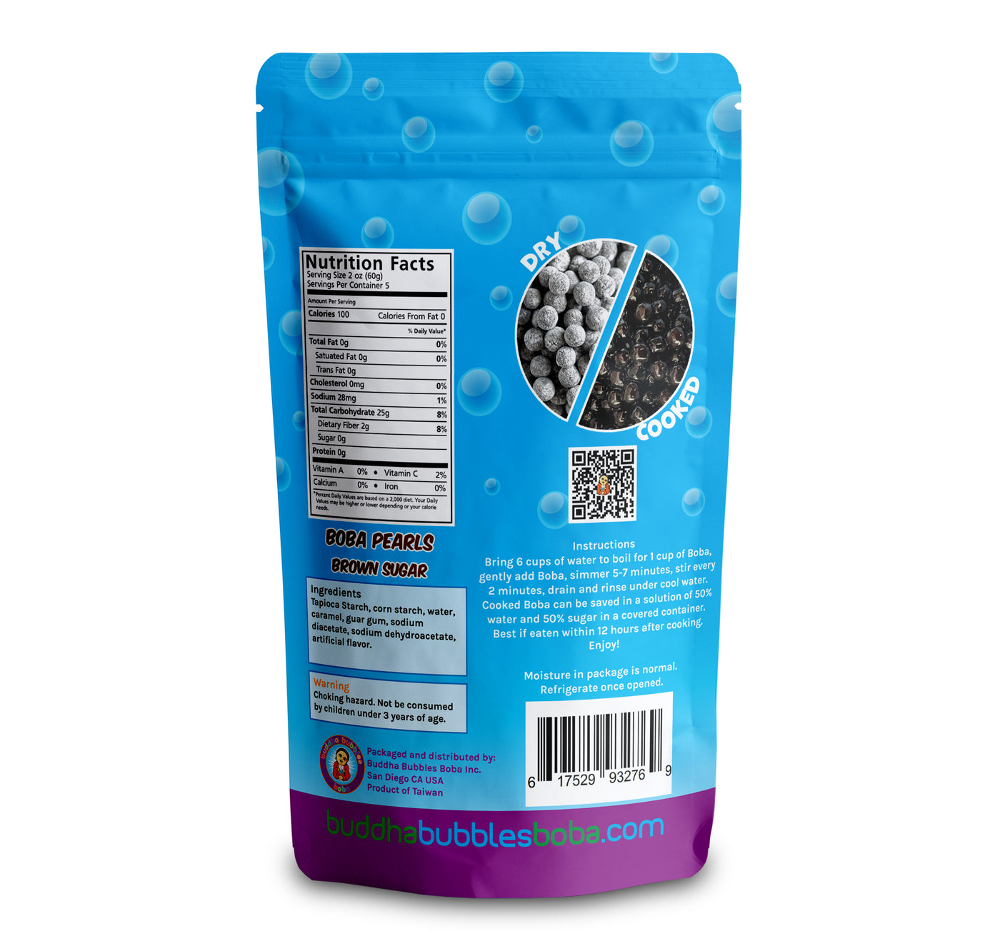 Premium QUICK COOK Boba / Bubble Tea Black Tapioca Pearls Ready in 5 Minutes 10 Ounces