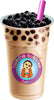 BLACK Cute Glass Mason Jar Boba Cup with Bamboo Lid and Eco Straw