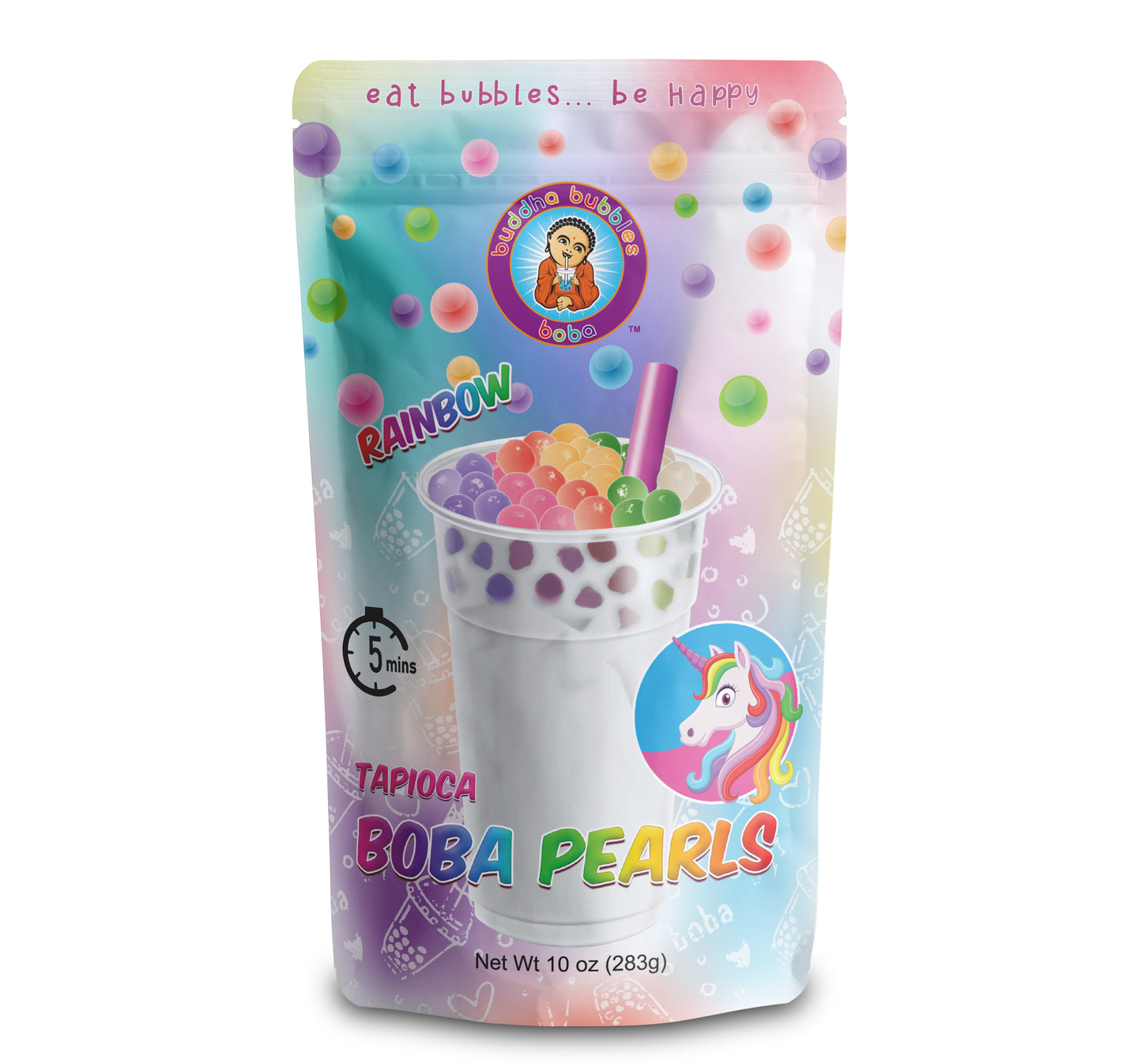 Premium RAINBOW Boba / Bubble Tea Tapioca Pearls Ready in 5 Minutes