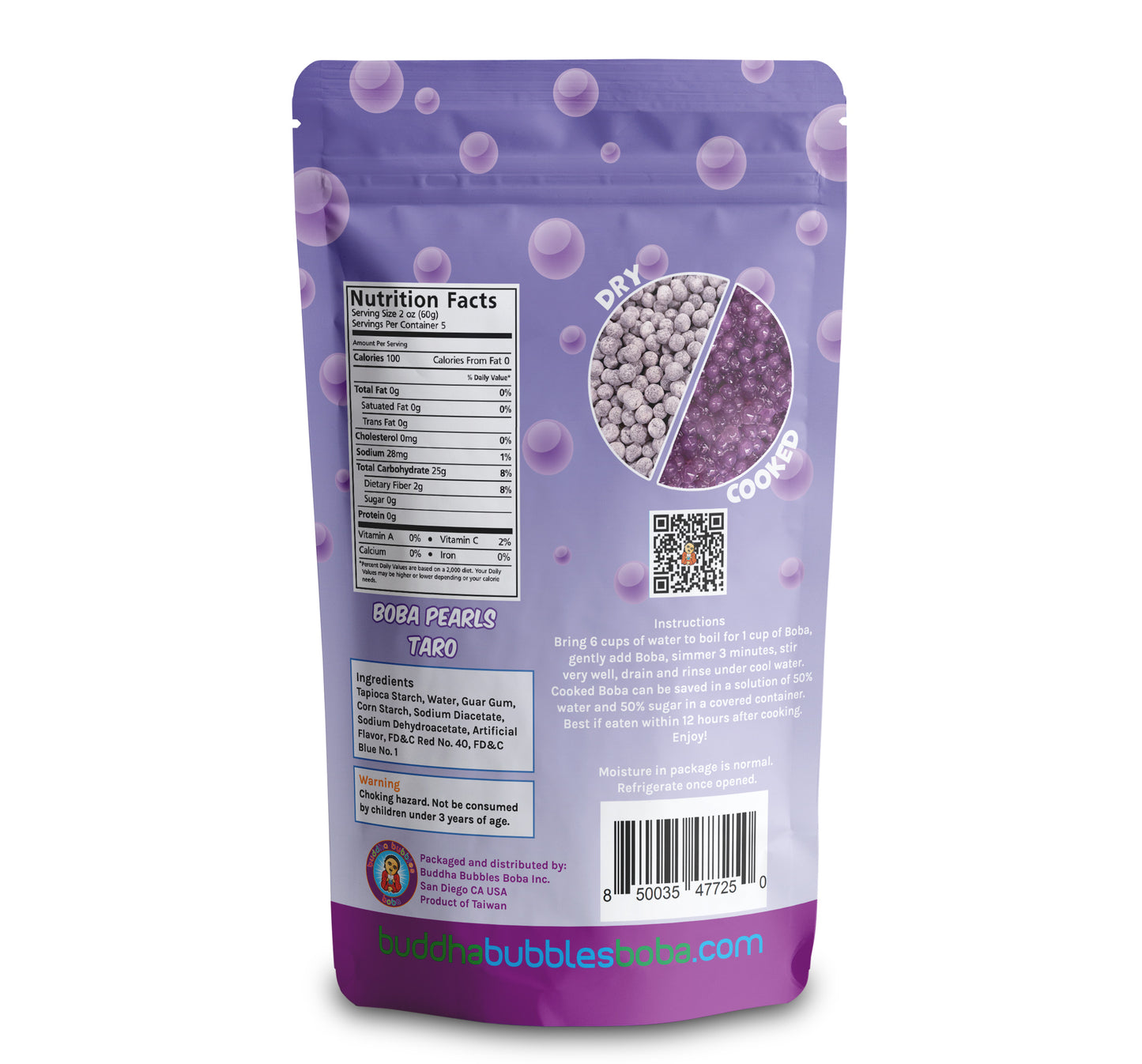 Premium Taro Boba / Bubble Tea Tapioca Pearls D.I.Y. Ready in 3 Minutes