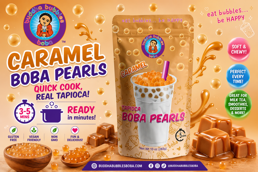 Caramel Premium Boba / Bubble Tea Tapioca Pearls / Quick Cook