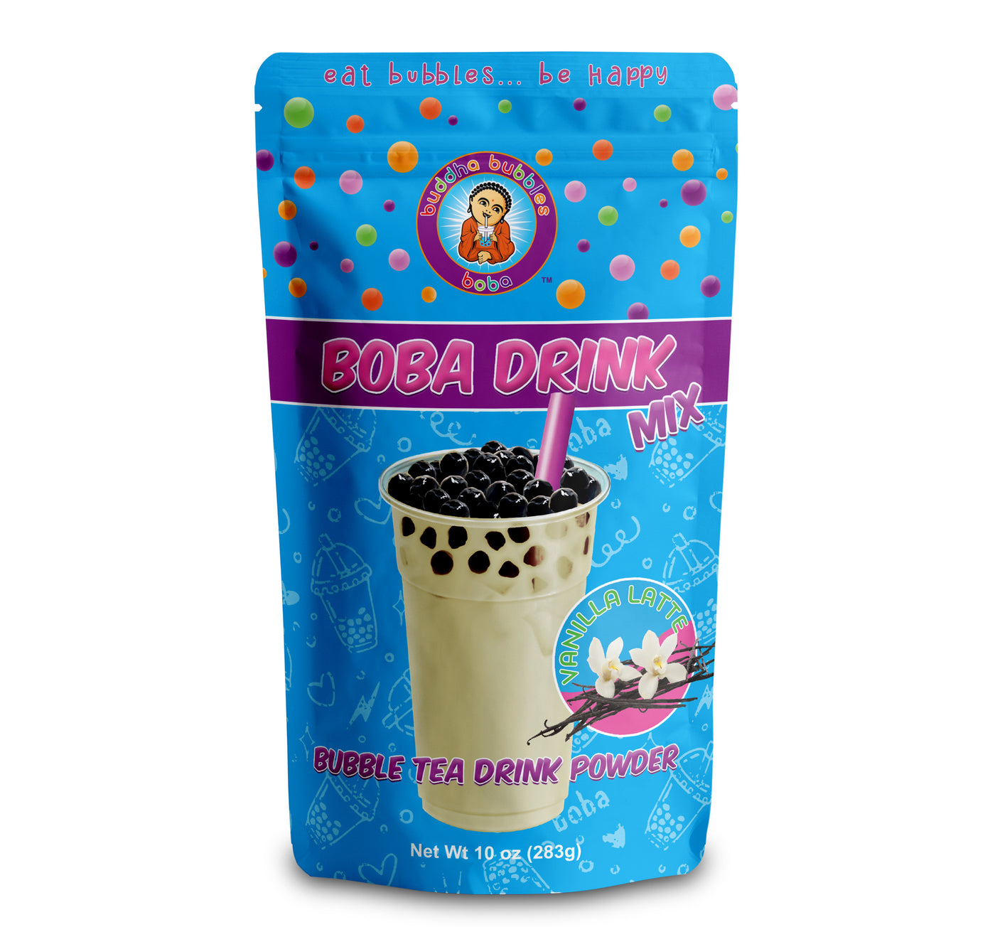 10 Ounces VANILLA LATTE / FRAPP Boba / Bubble Tea Drink Mix Powder