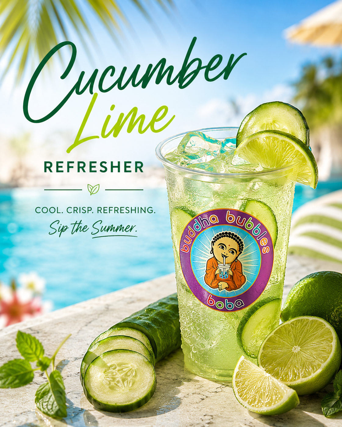 Cucumber Lime Premium Refresher / Slushie Drink Mix Powder
