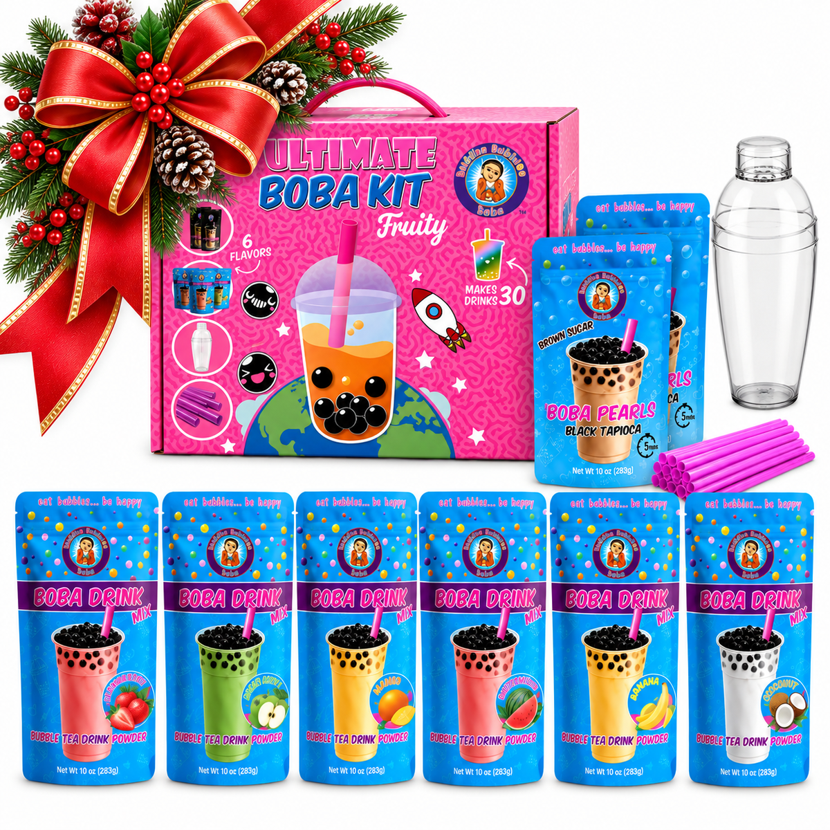 The Original Ultimate D.I.Y. Bubble Tea Party Kit (Fruity Flavors)
