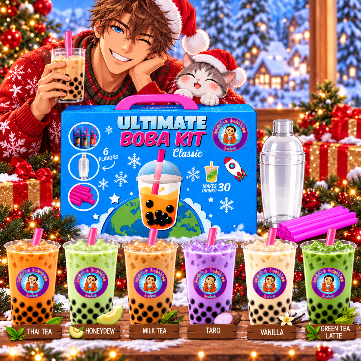 The Original Ultimate D.I.Y. Bubble Tea Party Kit (Classic Flavors)