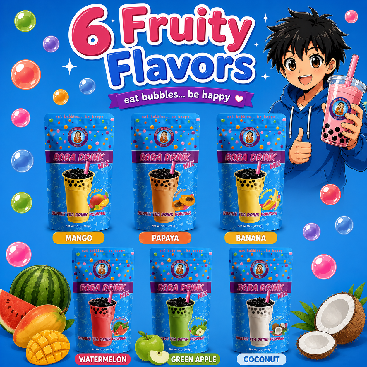 The Original Ultimate D.I.Y. Bubble Tea Party Kit (Fruity Flavors)