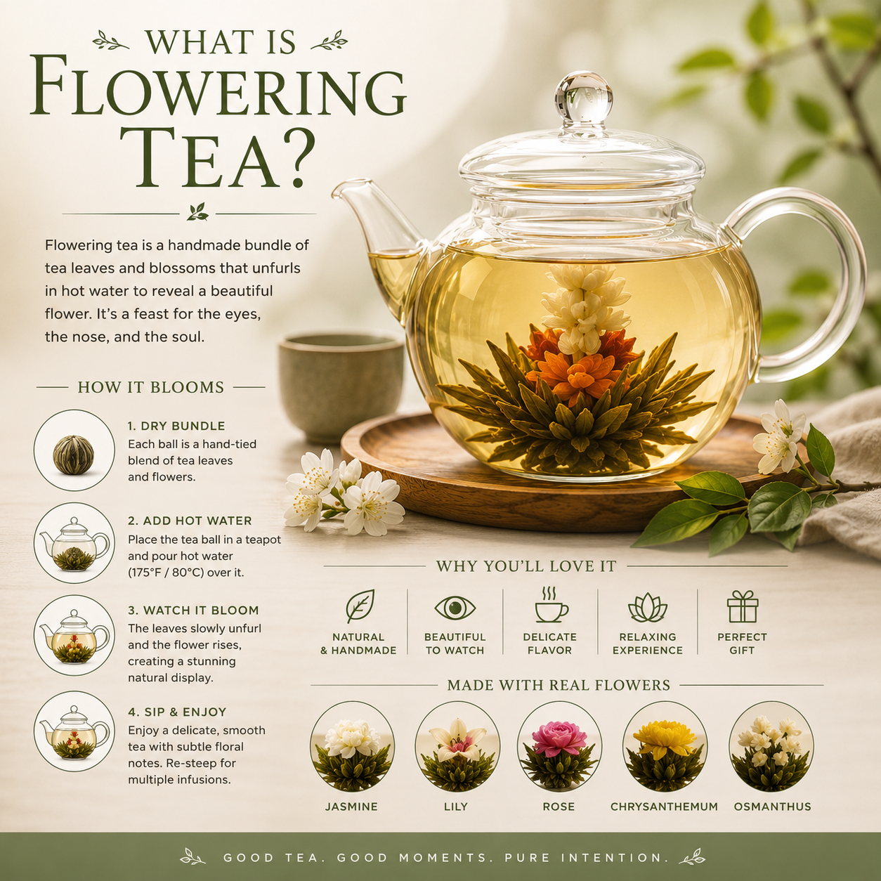 Flowering Jasmine Green Leaf Tea ~URBAN MONK TEA Co.~