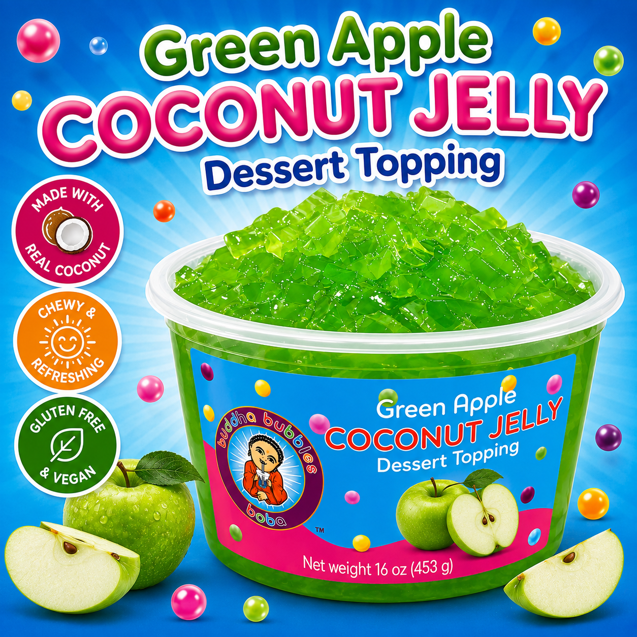 Green Apple Premium Coconut Jelly Dessert Topping