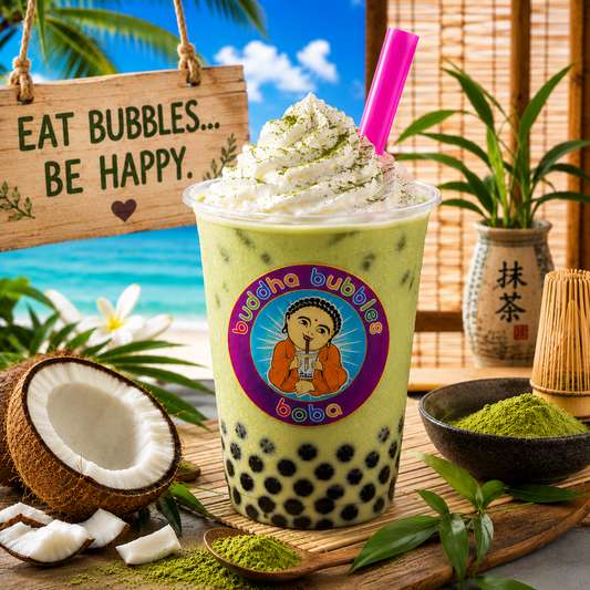 COCONUT GREEN TEA Latte Frappe Premium Drink Mix Powder