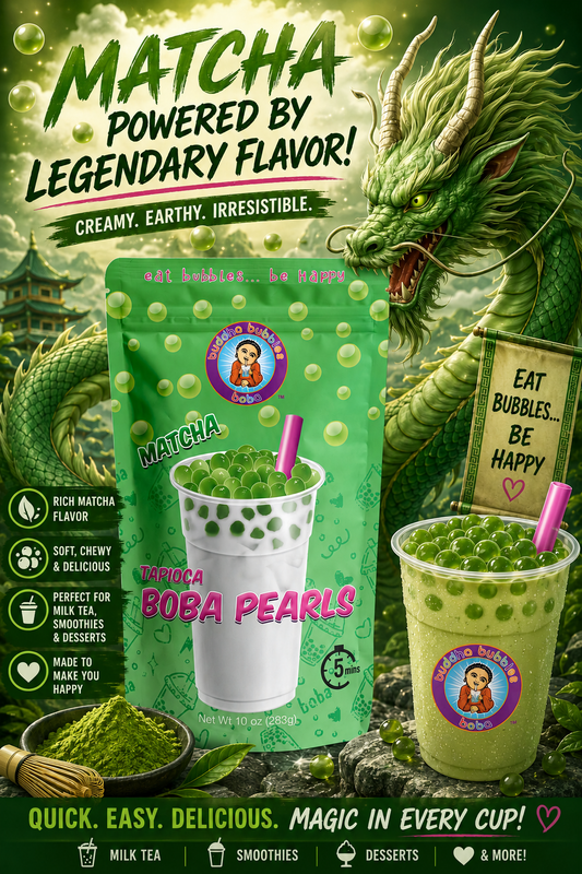 Matcha Green Tea Premium Boba / Bubble Tea Tapioca Pearls / Quick Cook