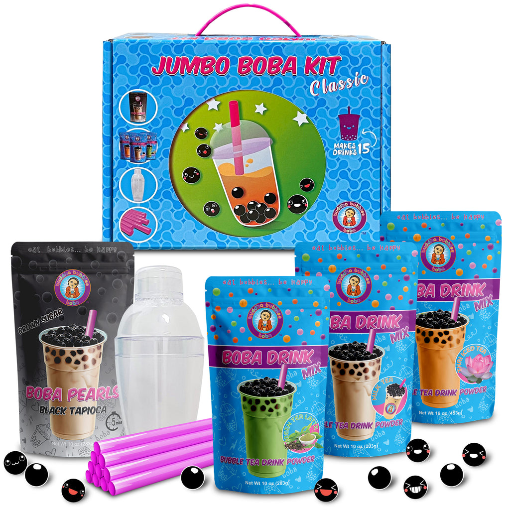 The NEW Jumbo CLASSIC FLAVORS Boba / Bubble Tea Party Kit-Buddha Bubbles  Boba Inc.