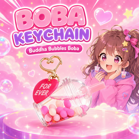 PINK / Large Liquid Filled Kawaii Keychain with Charm & Heart Clasp Large Cup Measures 2 1/3"