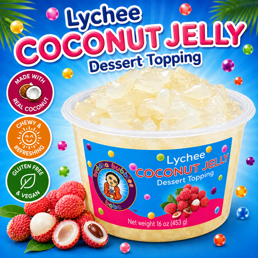 Premium Lychee Fruit Coconut Jelly Topping