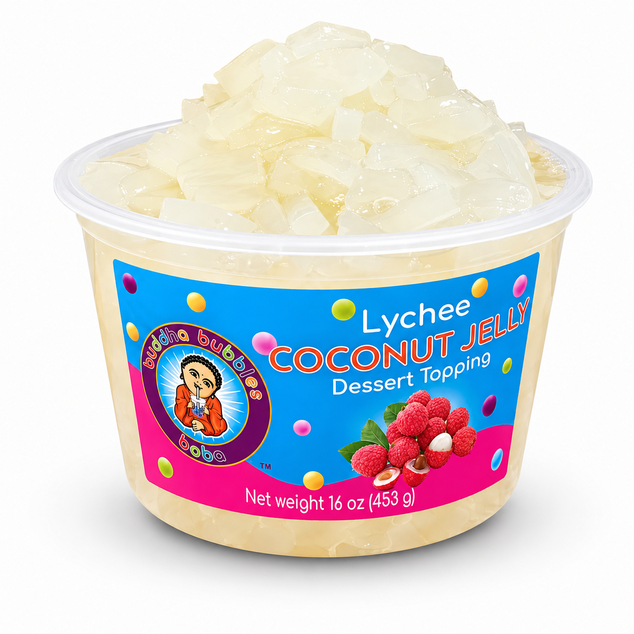 Premium Lychee Fruit Coconut Jelly Topping