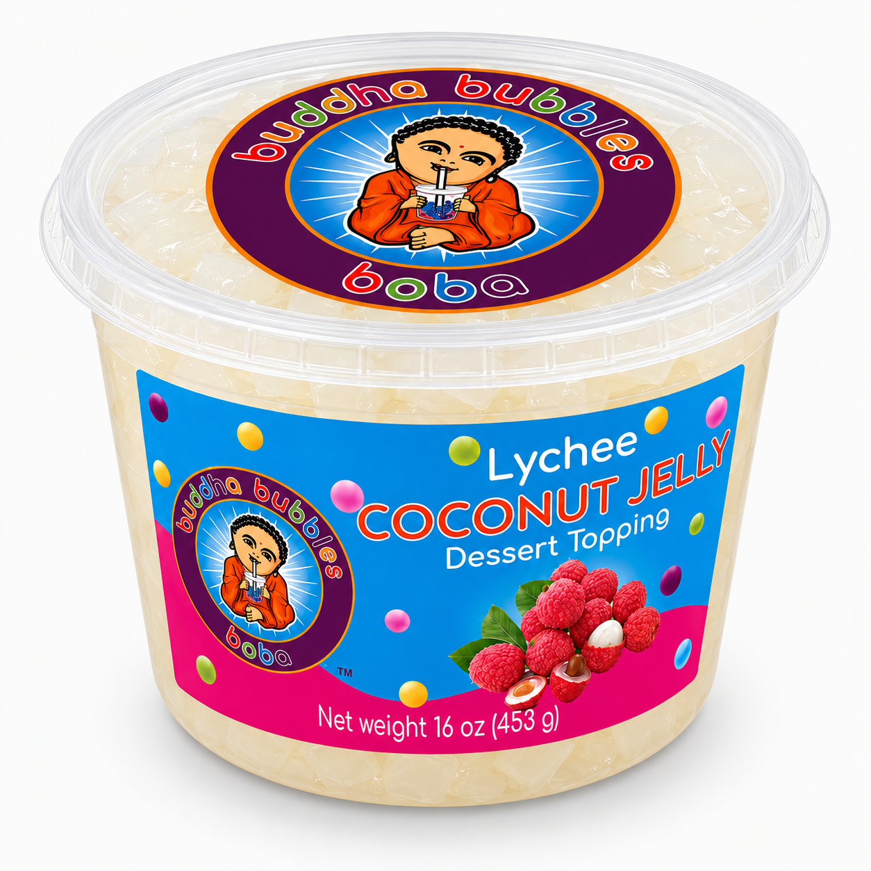Premium Lychee Fruit Coconut Jelly Topping