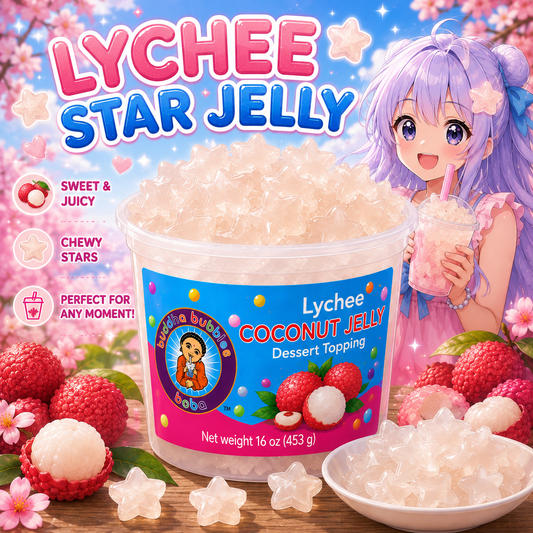 Premium STAR Lychee Coconut Jelly Dessert Topping