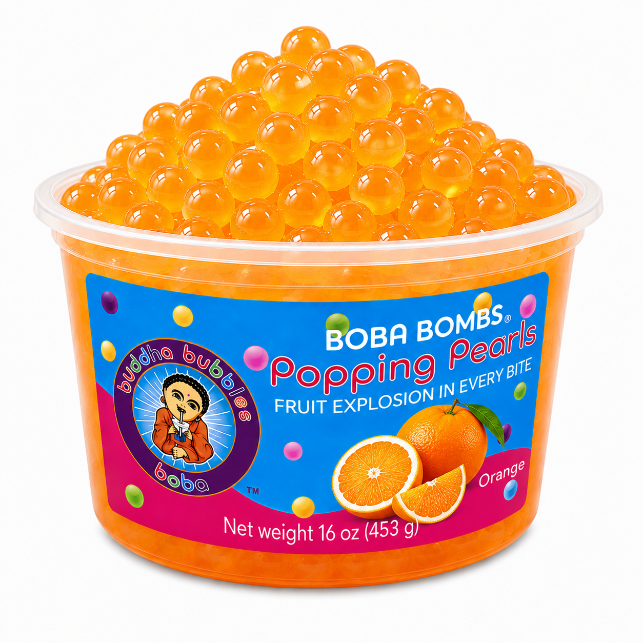 Orange Premium Popping Boba Pearls