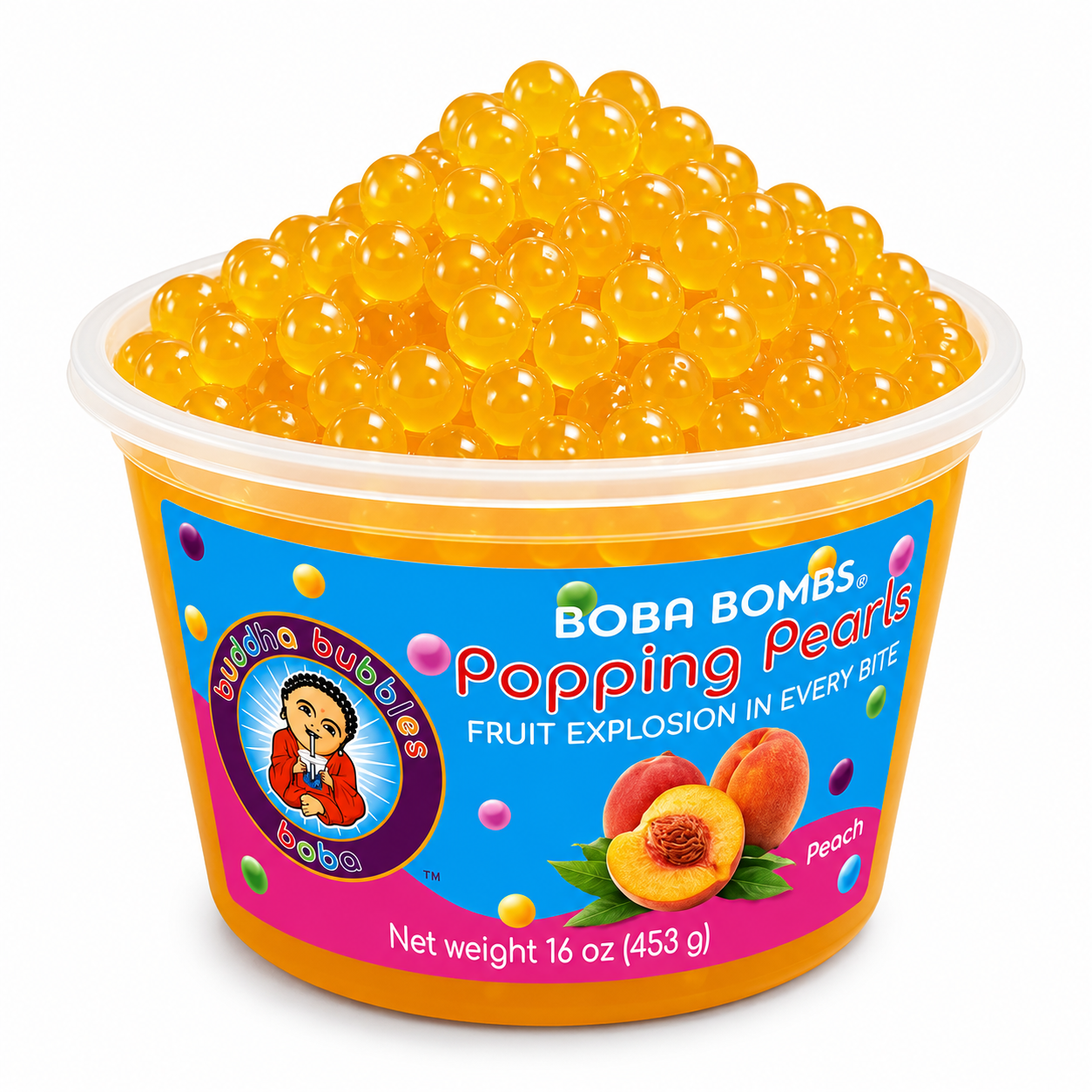 Peach Premium Popping Boba Pearls
