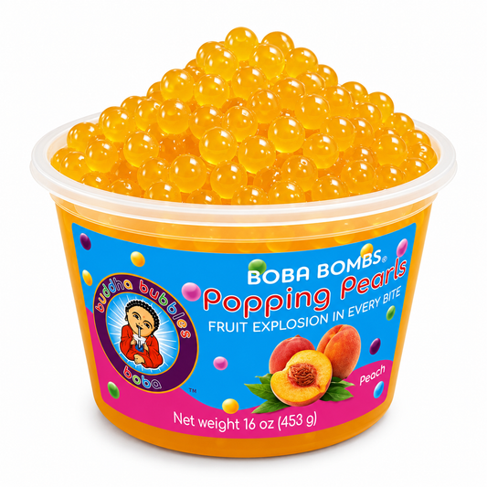 Peach Premium Popping Boba Pearls