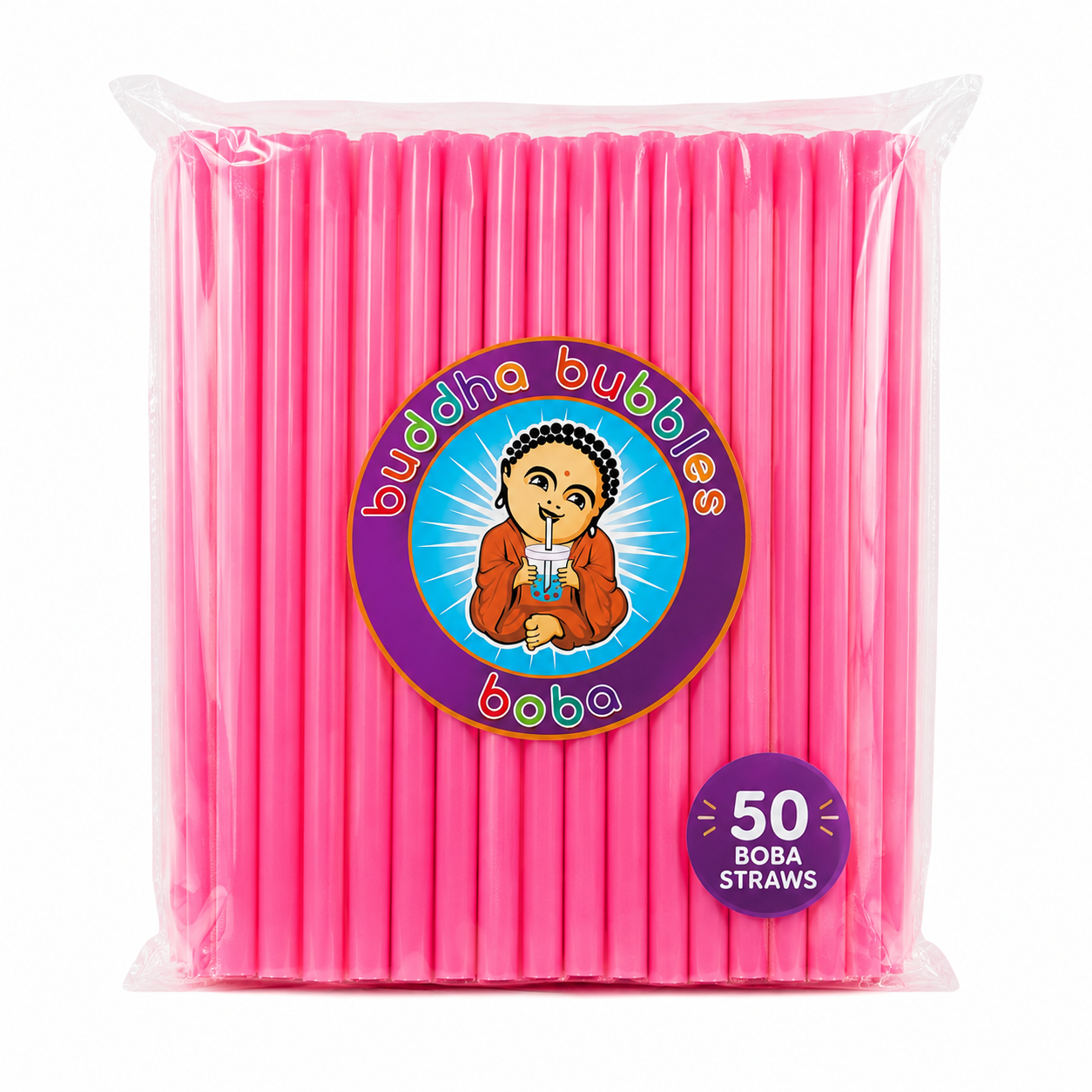 Pink Boba / Bubble Tea Fat Straw 8" (Individually Wrapped)