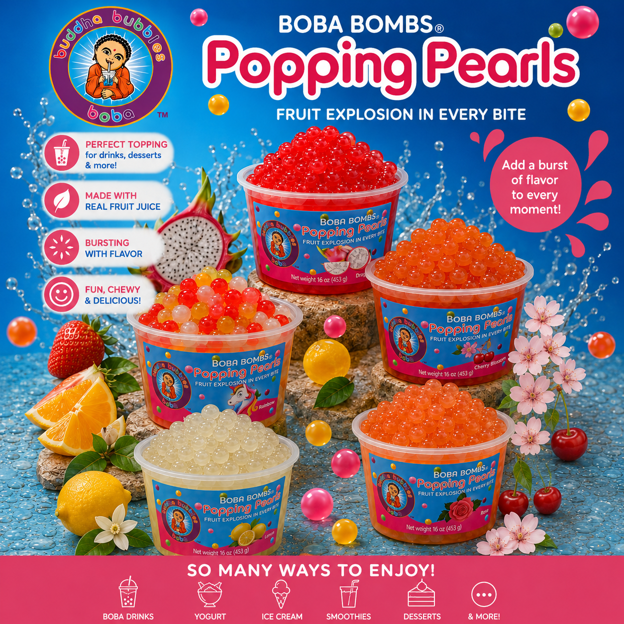 Lemon Premium Popping Boba Pearls
