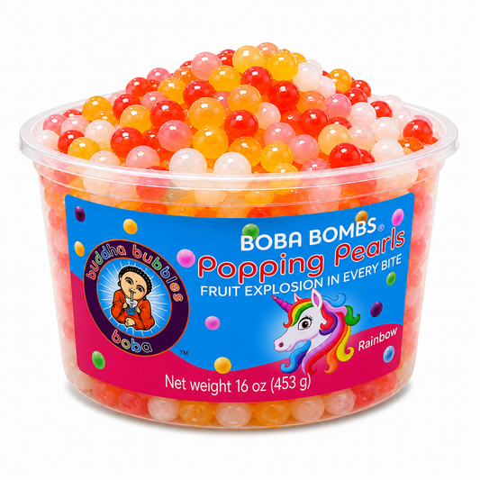 Rainbow Premium Mixed Fruit Popping Boba Pearls