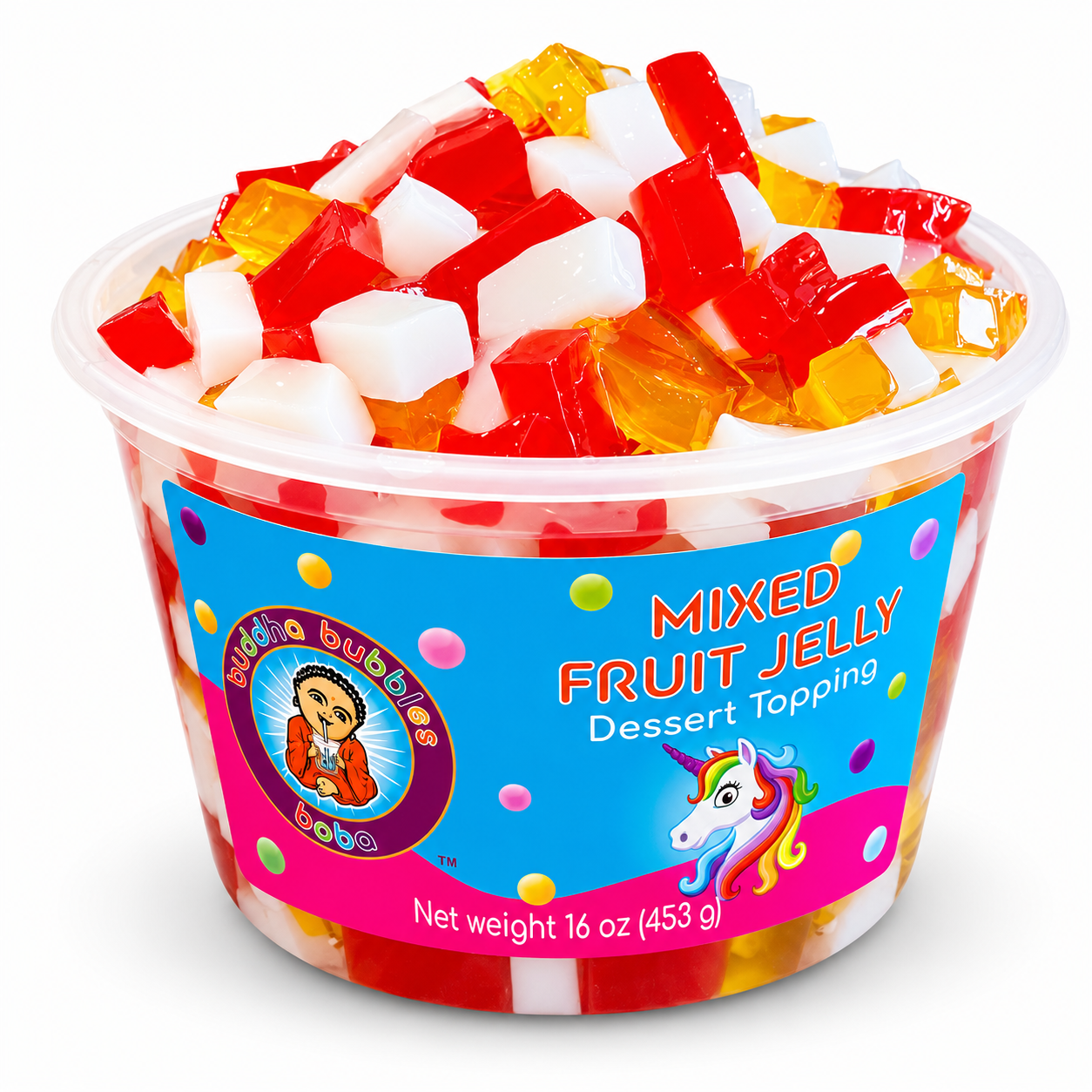 Rainbow Premium  Mixed Fruit Coconut Jelly Dessert Topping