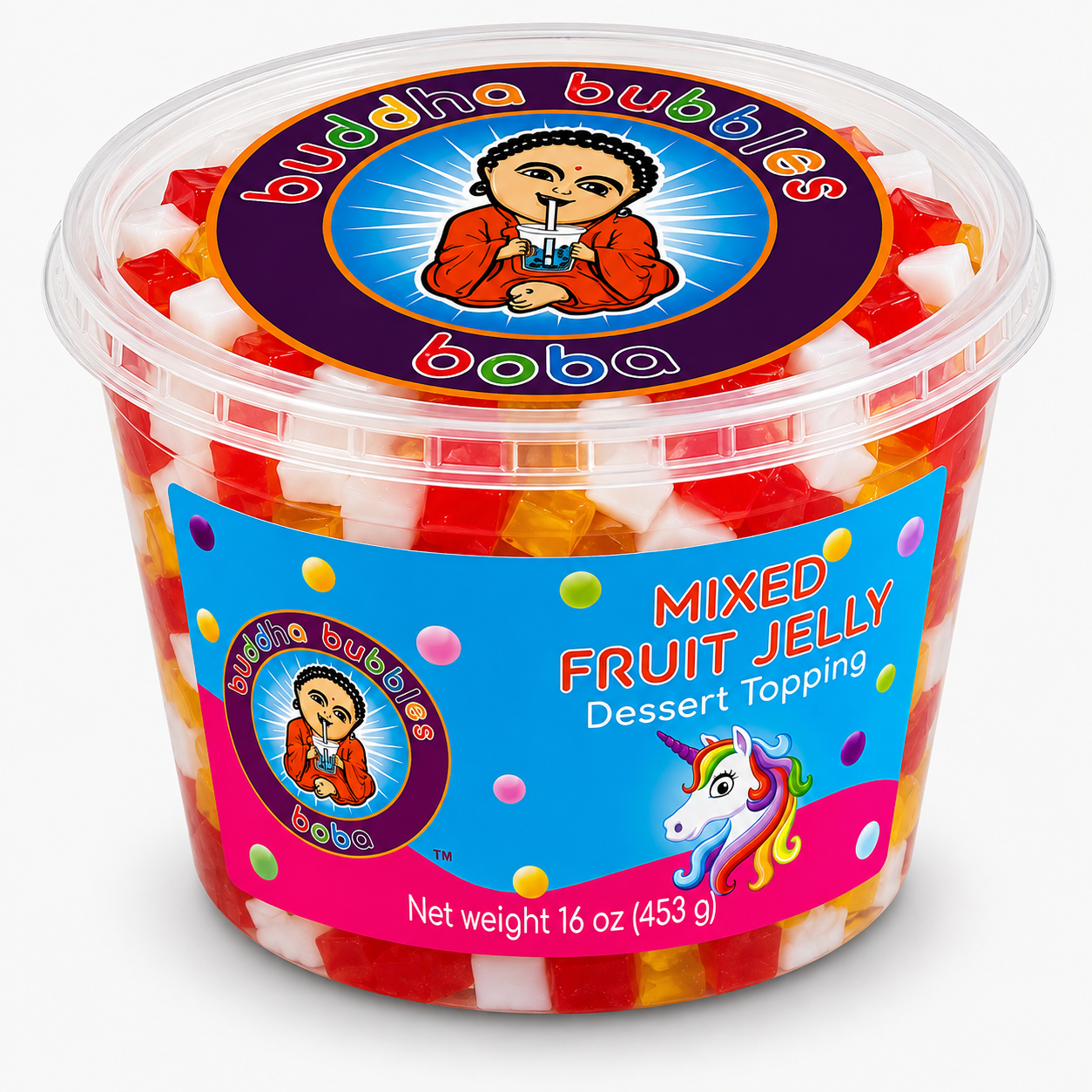 Rainbow Premium  Mixed Fruit Coconut Jelly Dessert Topping