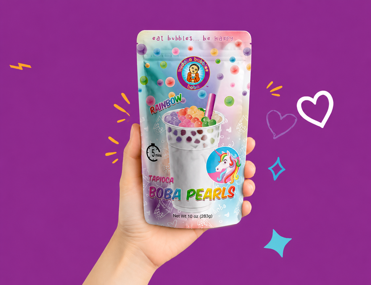 RAINBOW Premium Boba / Bubble Tea Tapioca Pearls / Quick Cook