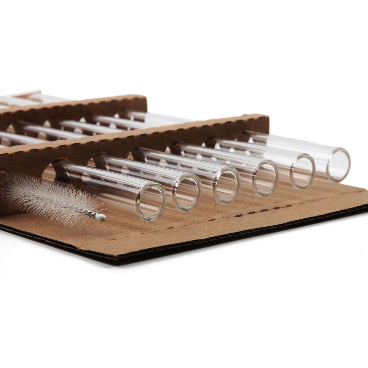 7 Piece Set of Reusable Glass Extra Wide/Boba Straws and Brush by Buddha Bubbles Boba