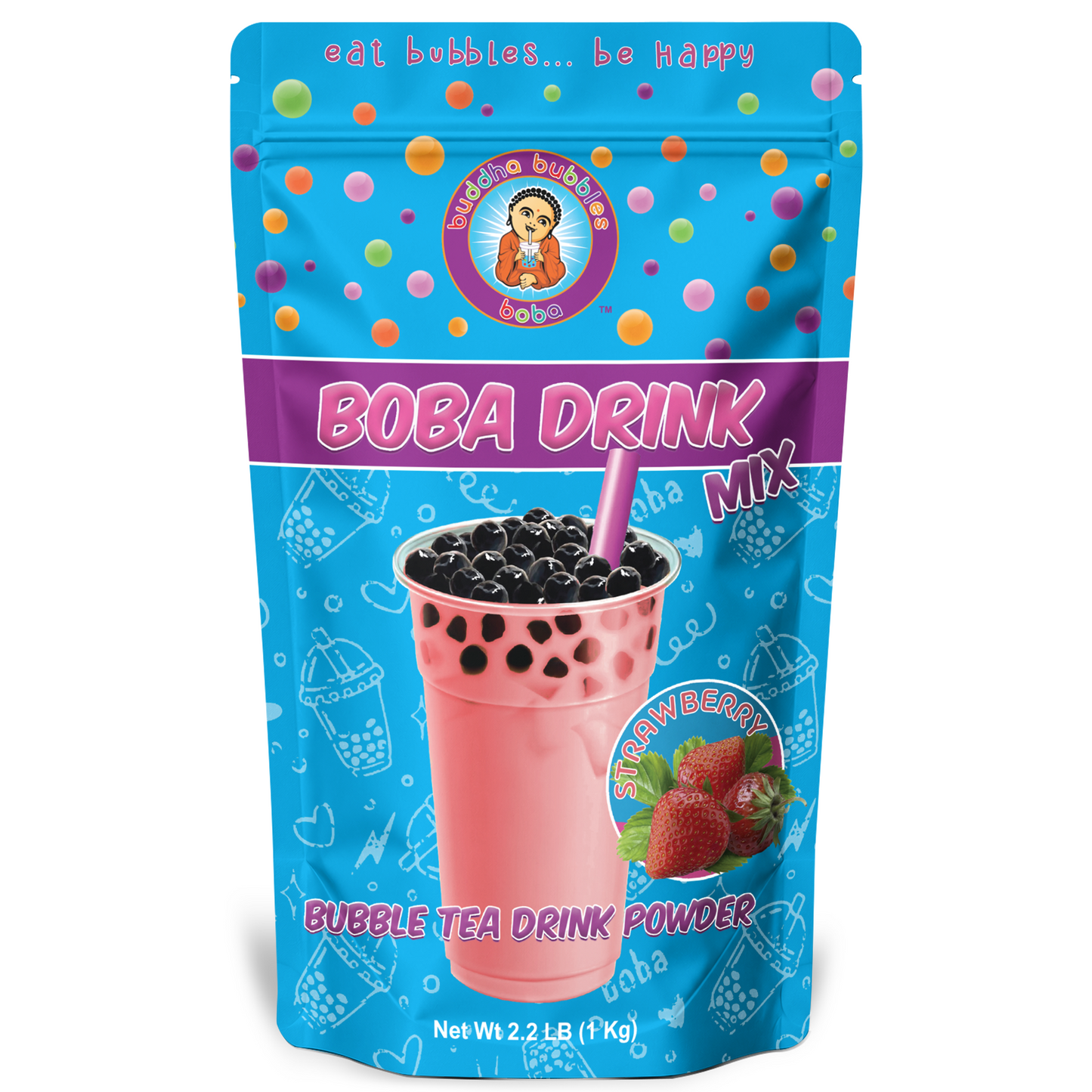STRAWBERRY CREAM Frap Drink Mix Powder 1 Kilo (2.2 Pounds)