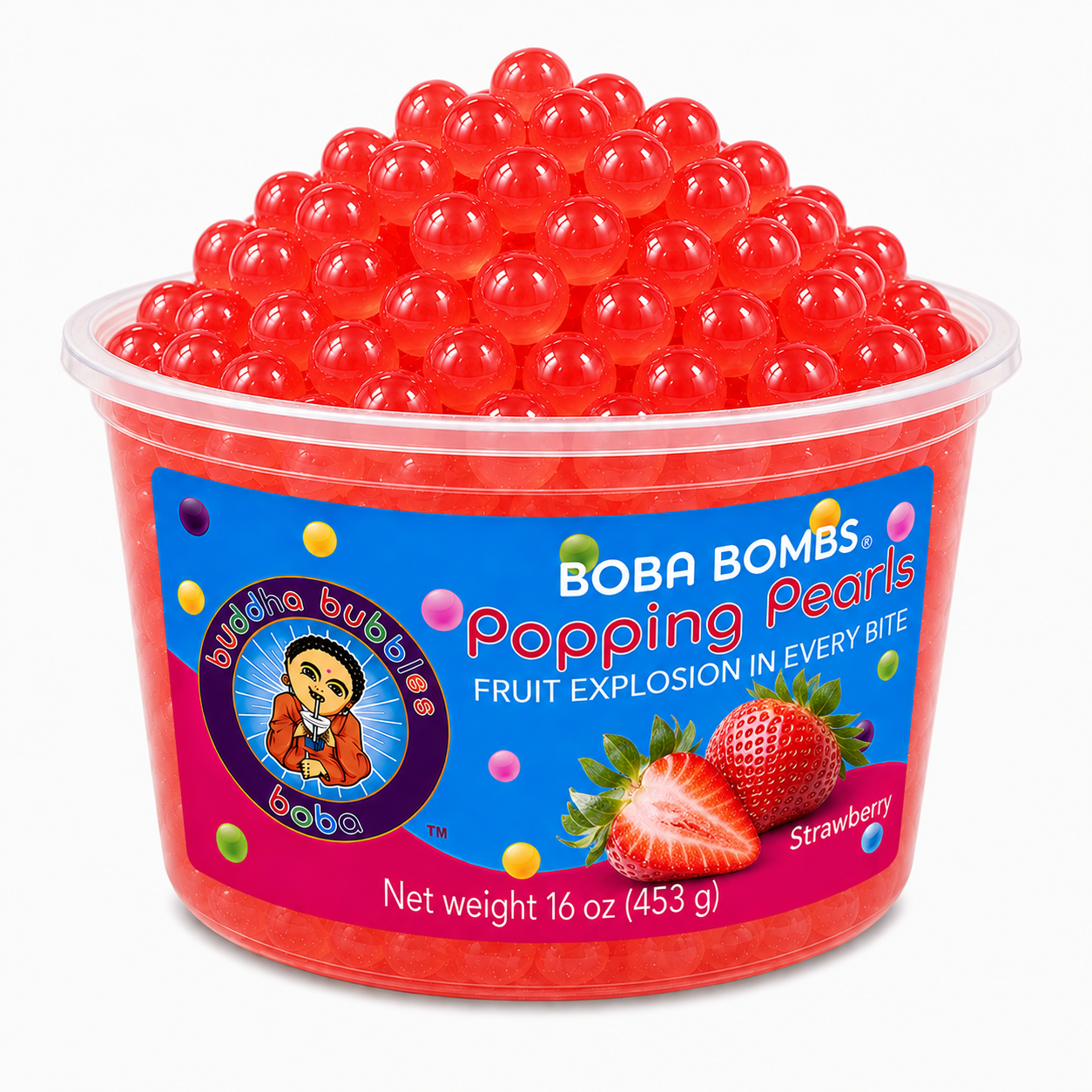 Strawberry Premium Popping Boba Pearls