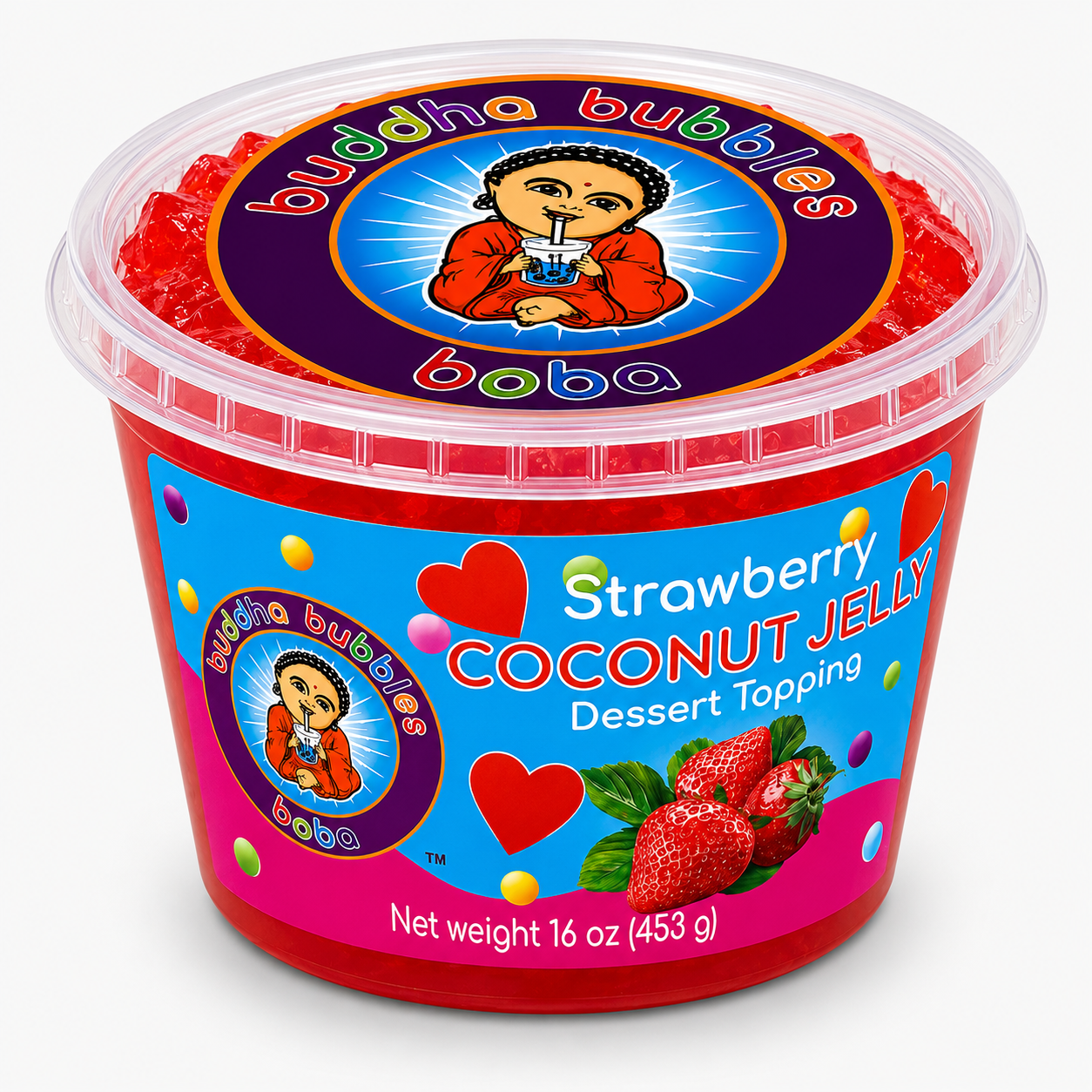 Strawberry Hearts Premium Dessert Topping Nata De Coco