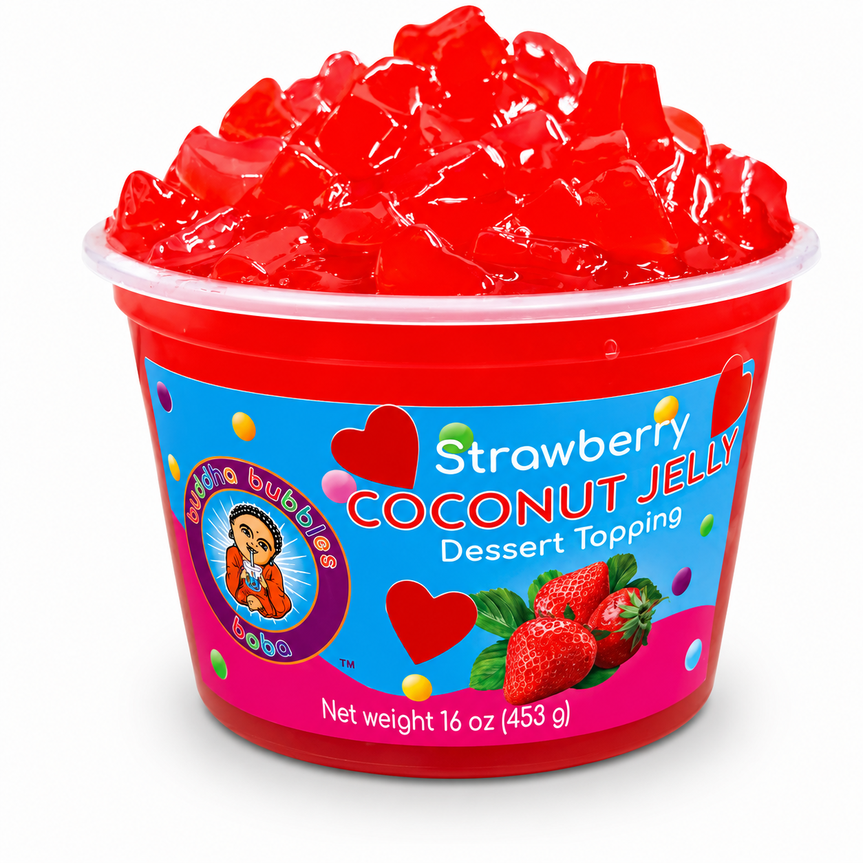 Strawberry Hearts Premium Dessert Topping Nata De Coco