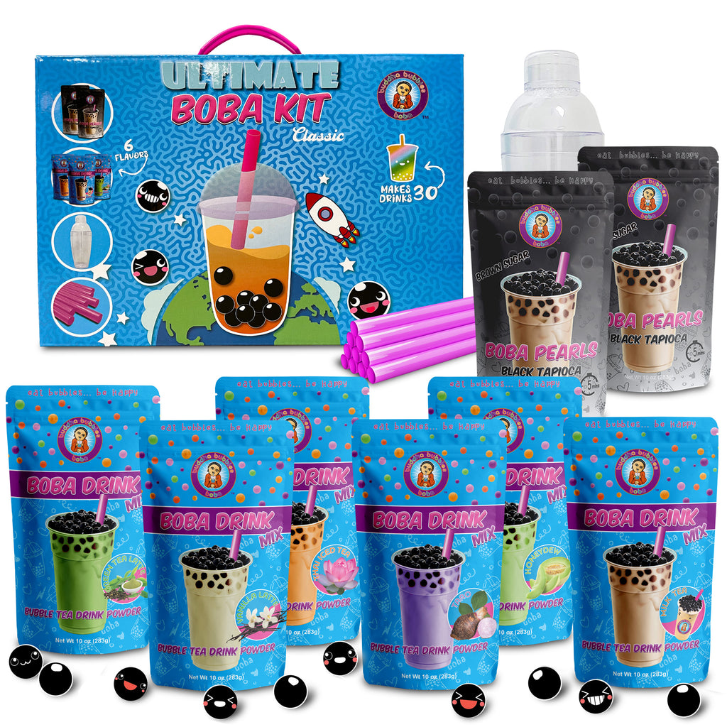 The NEW Original Ultimate D.I.Y. Bubble Tea Party Kit (Classic  Flavors-Buddha Bubbles Boba Inc.