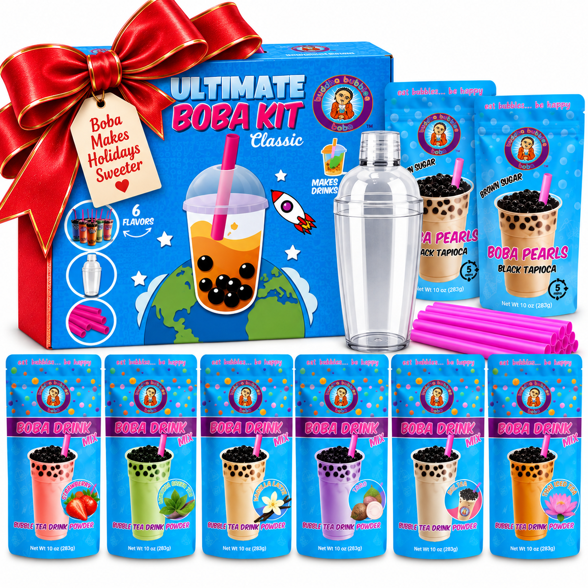 The Original Ultimate D.I.Y. Bubble Tea Party Kit (Classic Flavors)