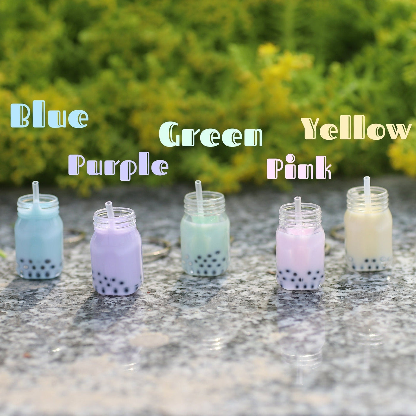MANGO Boba / Bubble Tea Mason Jar Mug Kawaii Keychain / Keyring by: Buddha Bubbles Boba